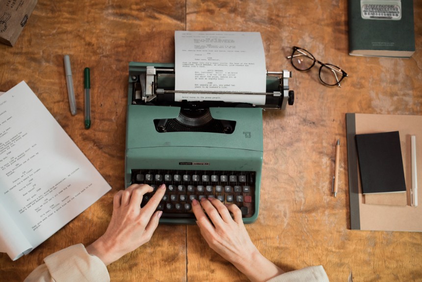 Vintage typewriter representing creative writing